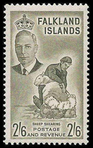 Falkland Islands. King George VI. Cat.value R570-00.