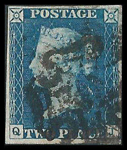 Great Britain.  1840 2 Penny Blue.  Cat.value R23 000-00.