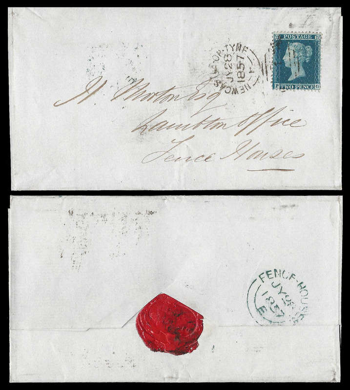 Great Britain. 2d Blue on cover. MINIMUM cat.value R4 800-00.