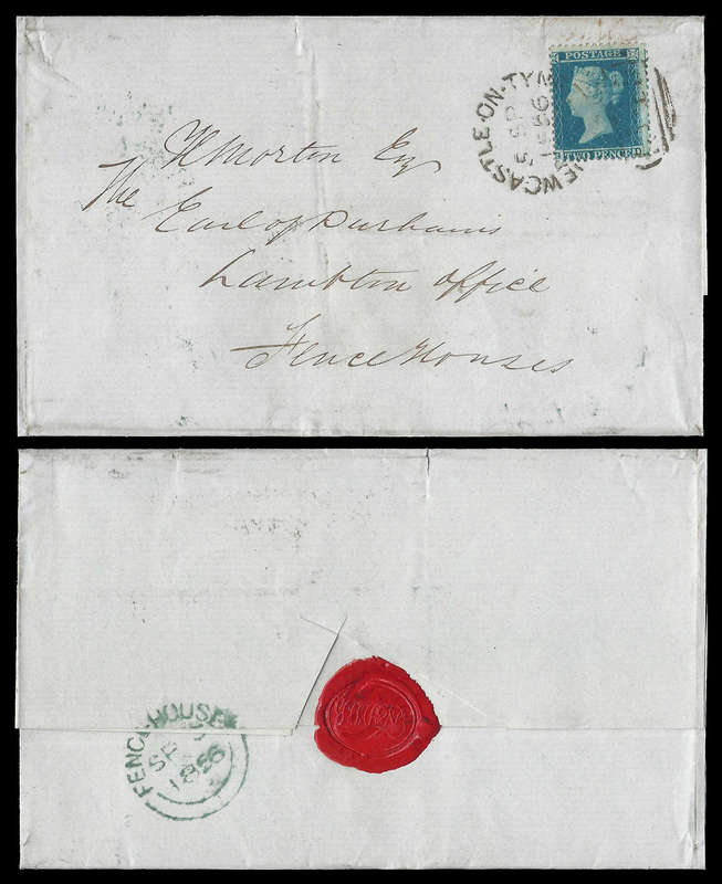 Great Britain. 2d Blue on cover. MINIMUM cat.value R4 800-00.
