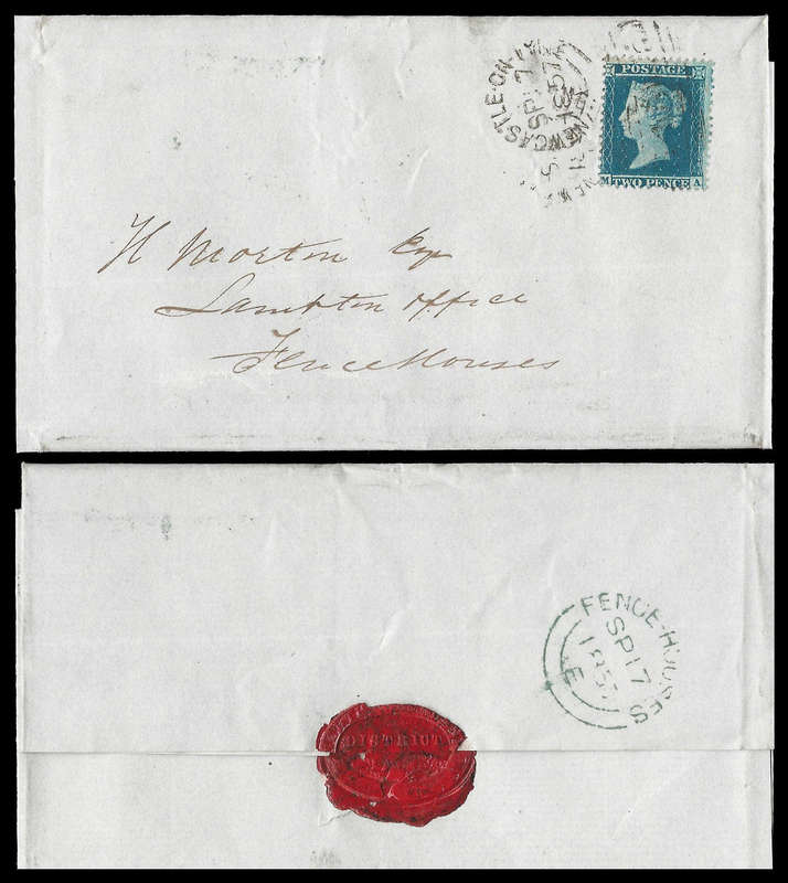 Great Britain.  2d Blue on cover.  MINIMUM cat.value R4 800-00.