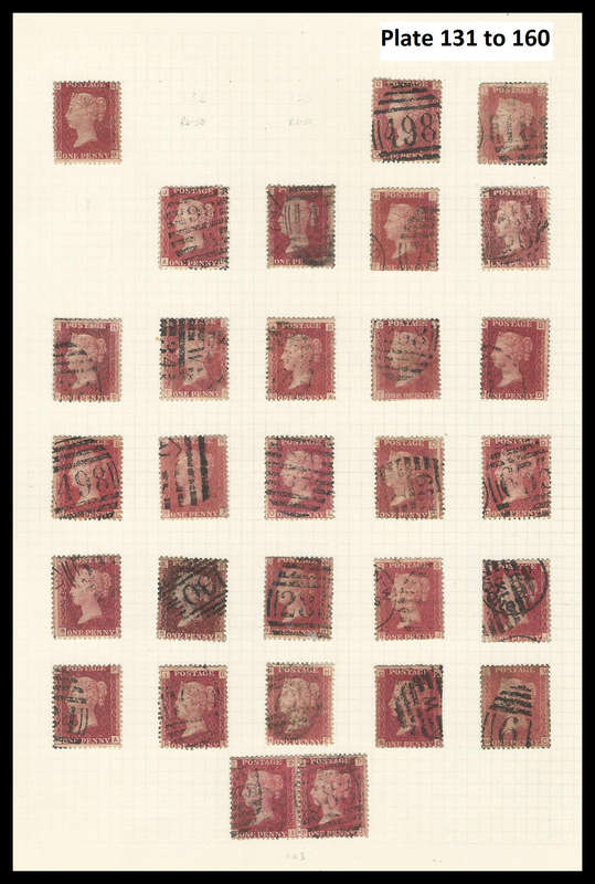 Great Britain.  126 Different Penny Reds as per 5 scans.