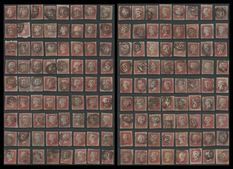 Great Britain. Cat.value R120 000-00. 144 Imperf Penny Reds.  Sold at 1% of Cat.value.