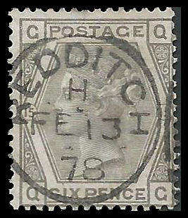 Great Britain.  1876 6d Plate 15.  Cat.value R2 100-00.