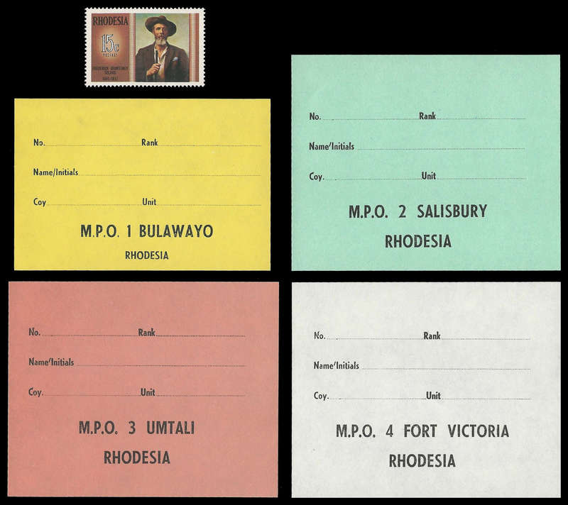 Rhodesia Bush War.  4 x Military Post Office labels.
