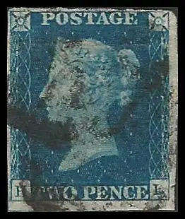 Great Britain.  1840 2d Blue.  Cat.value R23 000-00.