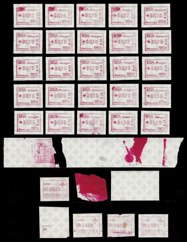 Republic of South Africa.  34 FRAMA varieties as per scan.  UM.