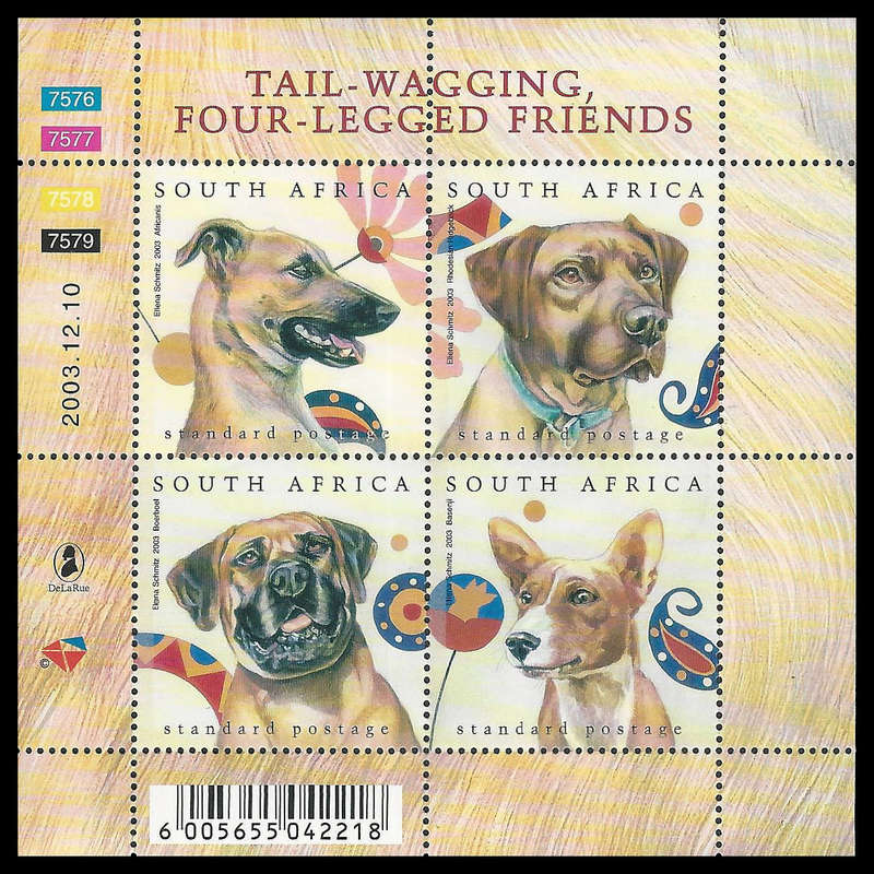 Republic of South Africa. 2003.  Dogs REPRINT.  Cat.value R450-00. UM.