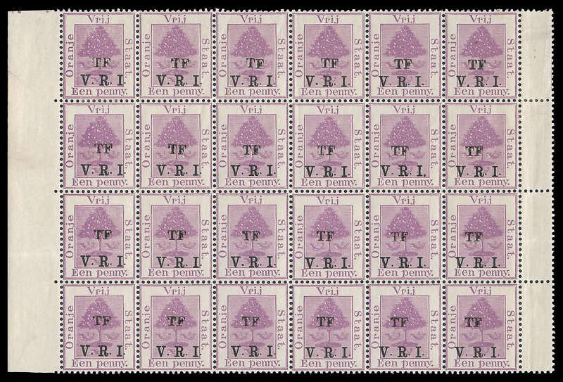 Orange Free State.  1900.  Block of 24.  Cat.value R2 000-00+.