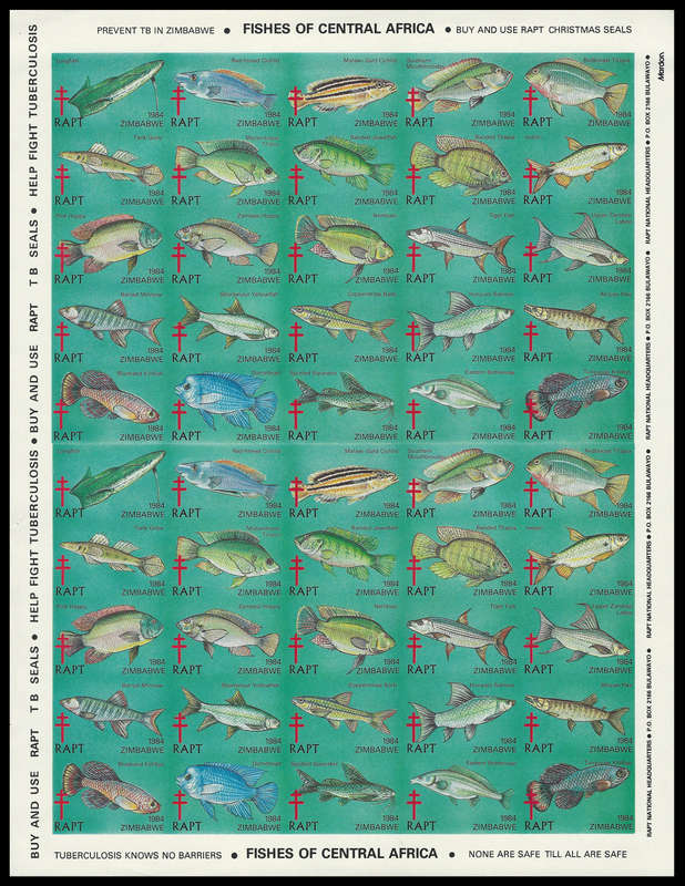 Zimbabwe.  1984.  R.A.P.T.  Imperforated sheet of 50.