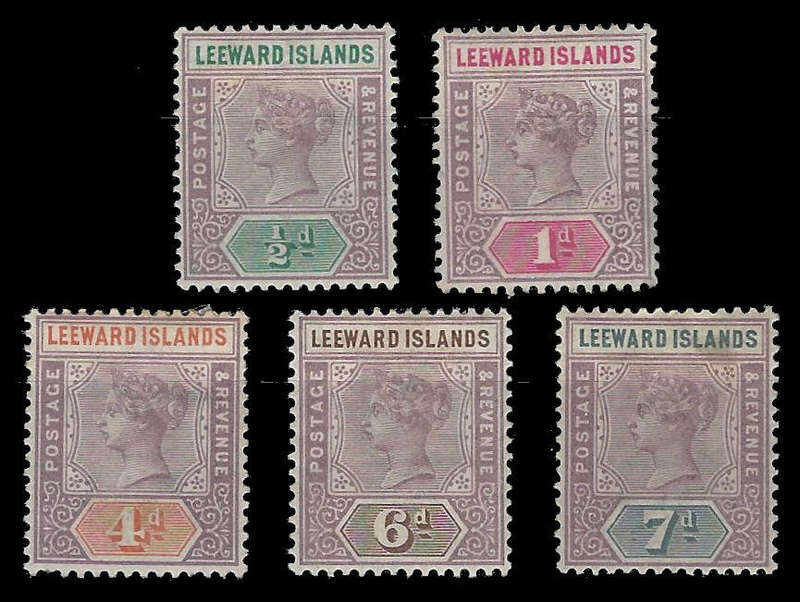 Leeward Islands.  1890.  Cat.value R1 100-00.  MM.