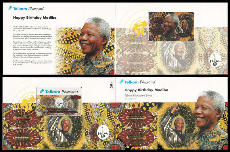 1998.  Nelson Mandela.  Limited edition.  Mint Phonecard in issued folder.