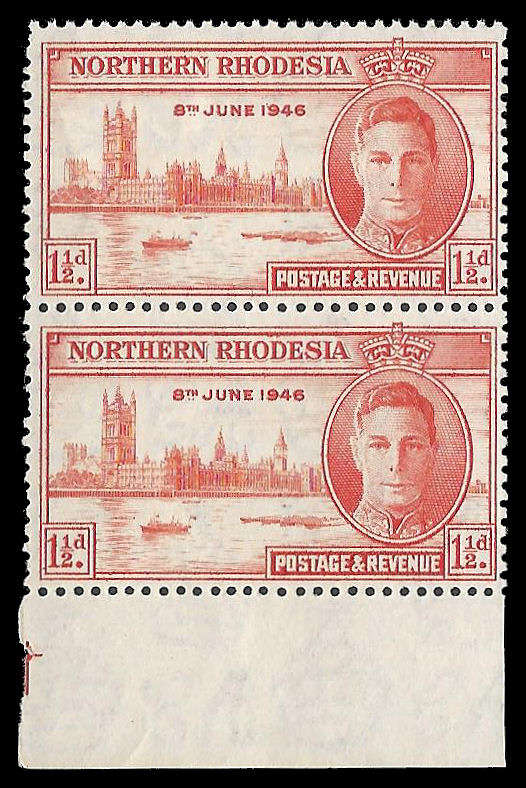 Northern Rhodesia.  Perf 13½.  UM.  Cat.Value R600-00.