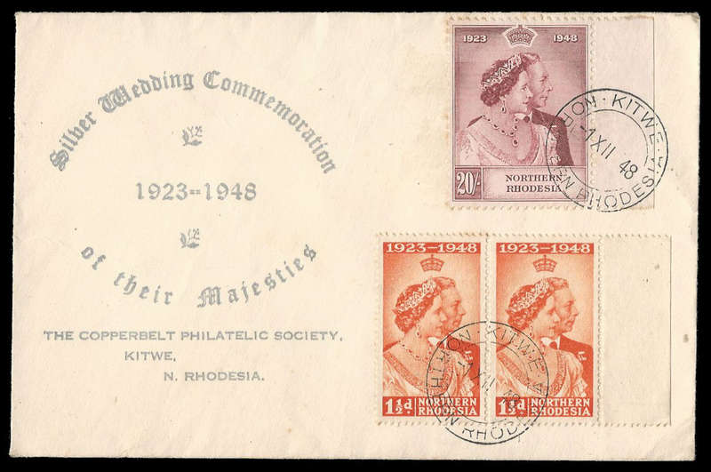 Northern Rhodesia.  Silver Wedding FDC.  Cat.value R2 800-00.