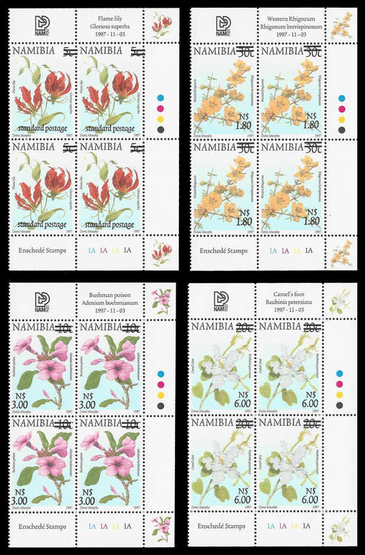 Namibia. 3rd Definitive Surcharges. Complete set.  Unmounted mint.  Cat.value R520-00.