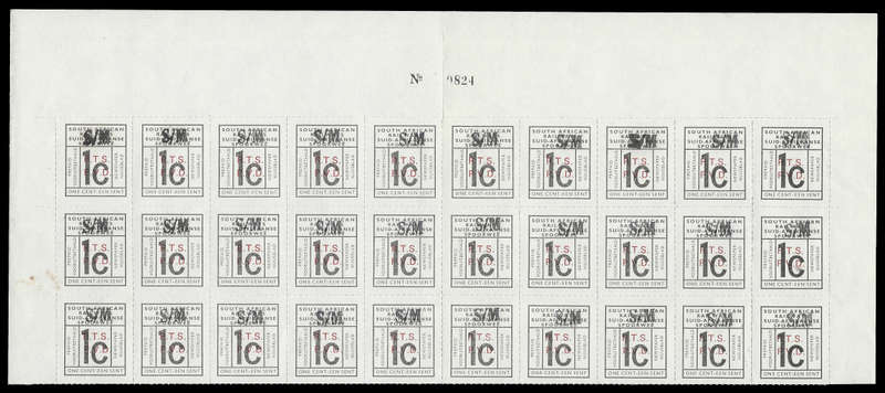 South African Railways.  Specimen block of 30.  UM.