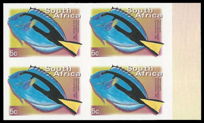 Republic of South Africa.  7th Definitive Imperforated Marginal Block of 4.  UM.