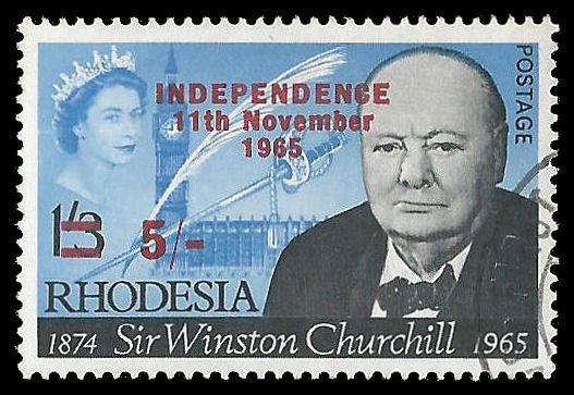 Rhodesia.  5/- Churchill Overprint.  Cat.value R450-00.