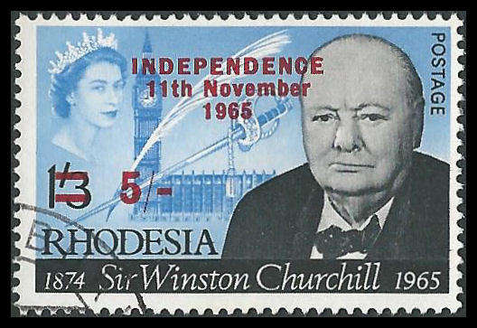 Rhodesia.  5/- Churchill Overprint.  Cat.value R450-00.