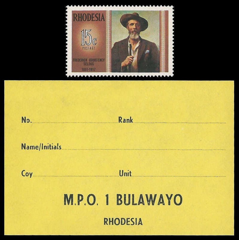 Rhodesia Bush War. Military Post Office label. Bulawayo.