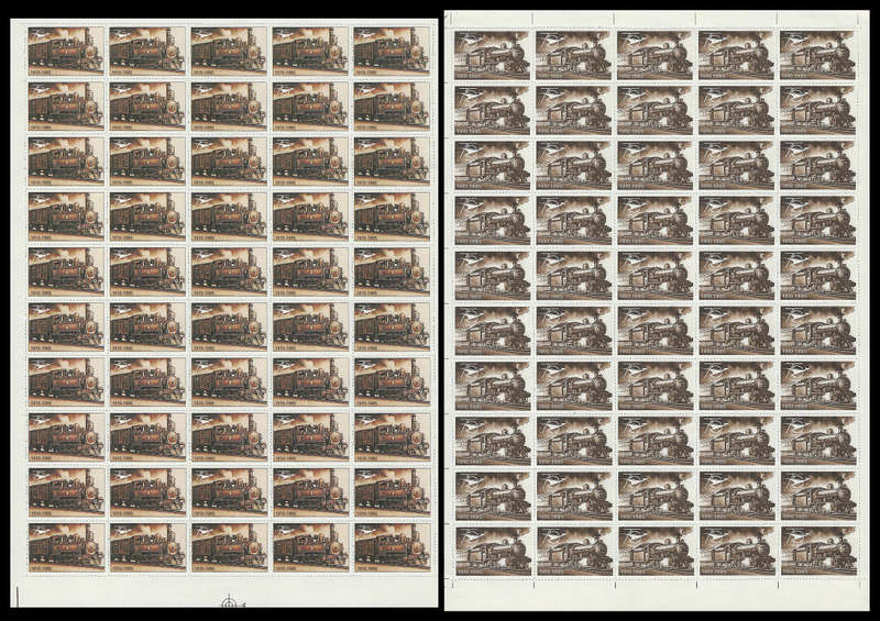 South Africa.  Railways  Labels.  2 Complete Sheets of 50 (total of 100 labels).