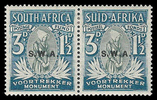 South West Africa.  Overprint shifted to centre. Cat.value R1 000-00. MM.