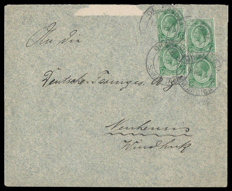 South West Africa.  1916 Cover Okahandja to Windhoek.