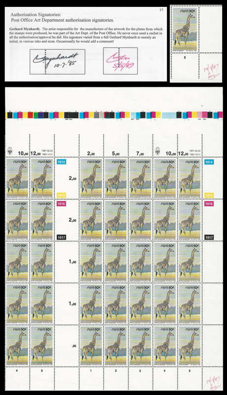 Proofs ex the S.W.A. Archives.  Unique Signed / Approved part sheet.