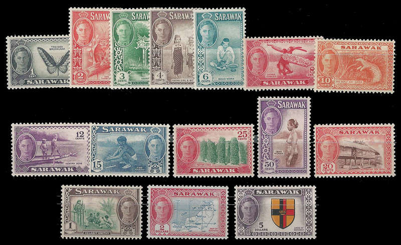 Sarawak.  KG VI complete set.  Cat.value R2 800-00.