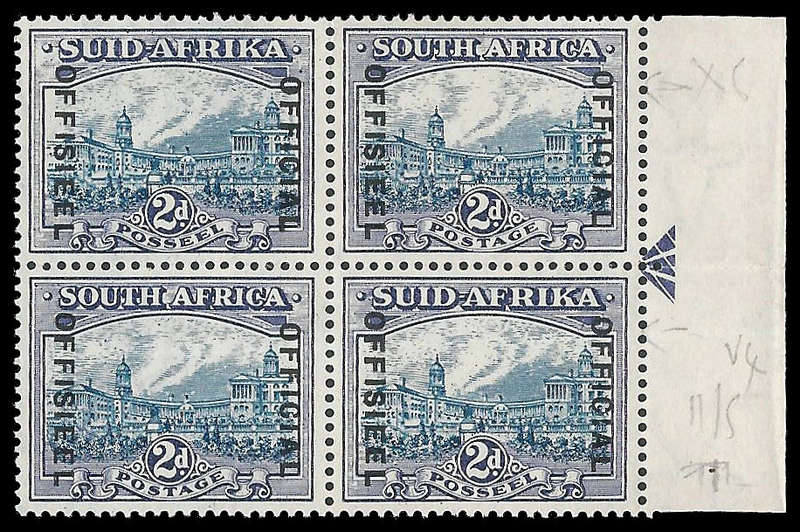 Union of South Africa.  Blue and Violet.  Cat.value ± R5 000-00.