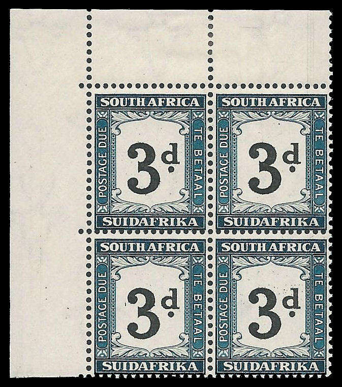 Union of South Africa.  Postage Due.  Cat.value R2 080-00.  UM.