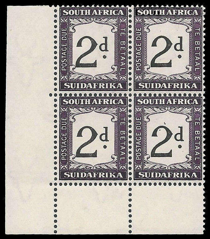 Union of South Africa.  Postage Due.  SACC 23.  Cat.value R2 400-00.  UM.