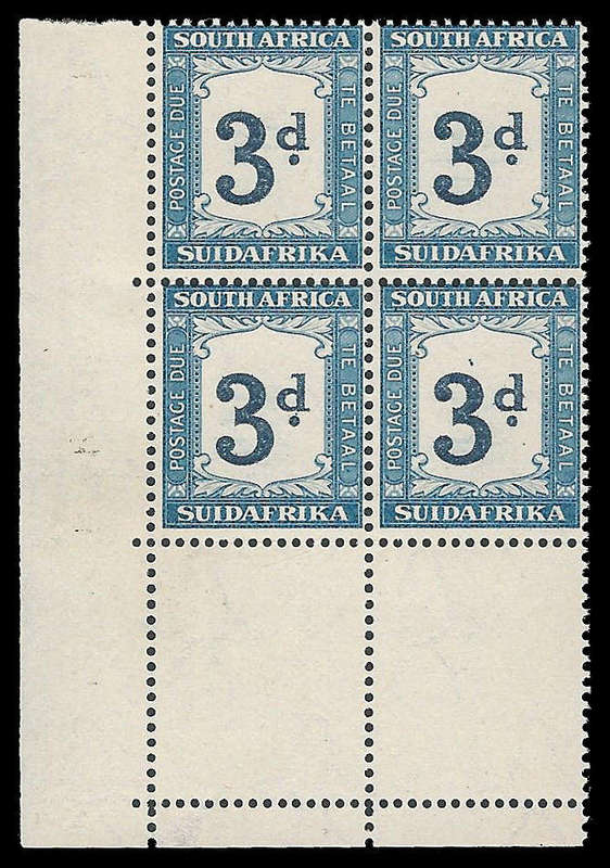 Union of South Africa.  Postage Due.  INV WMK.  Cat.value R8 400-00.  UM.