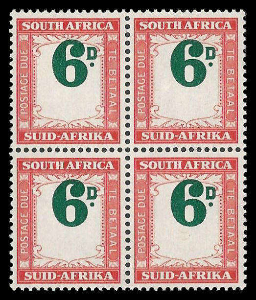 Union of South Africa.  Postage Due.  Shifted value tablet.  UM.