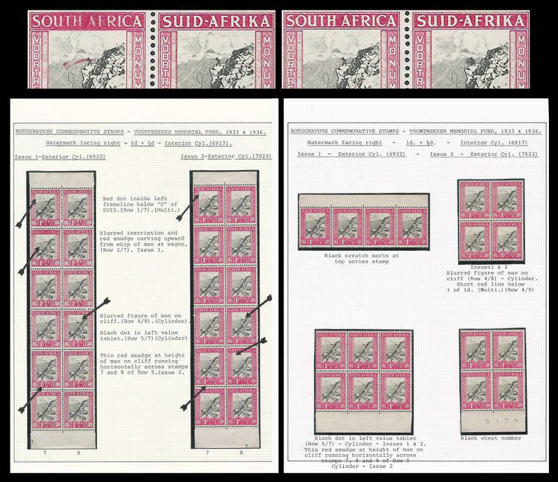 Union of South Africa.  12 x UHB varieties incl Comet Flaw.