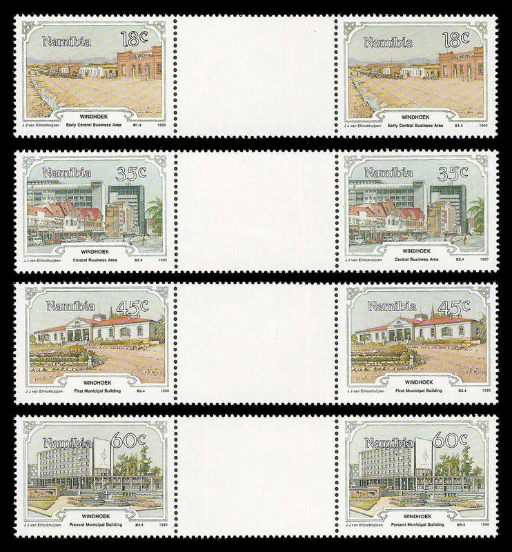 Namibia - Proofs.  1990 Windhoek.  Cat.value R2 500-00.   Complete set of Gutter Pairs.  UM.