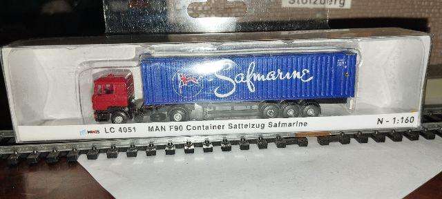 Lemke Minis - M.A.N. F90 Container Lorry - Safmarine - LC4051 - N Gauge 1/160 Scale