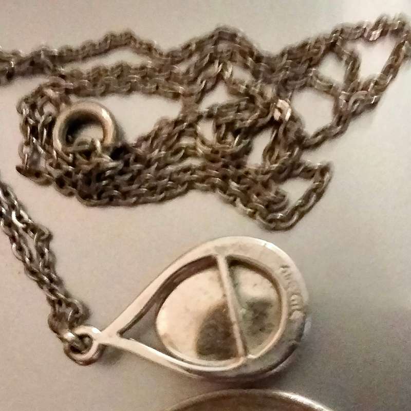 Sterling Silver Opal blue firelight tear drop Pendant Necklace+A ChainLOOK at my Buy Now  NO WAITING