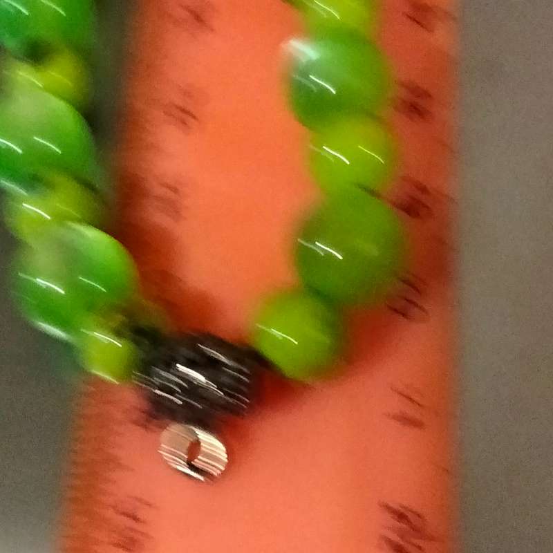 Necklace Murano Art glass hand blown beads dots Green+Synthetic round Look at my Buy Now No Waiting