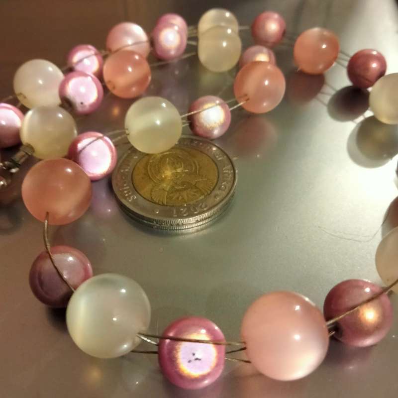 Necklace  pretty pinks +pink round synthetic beads  look at my Buy Now listings No Waiting