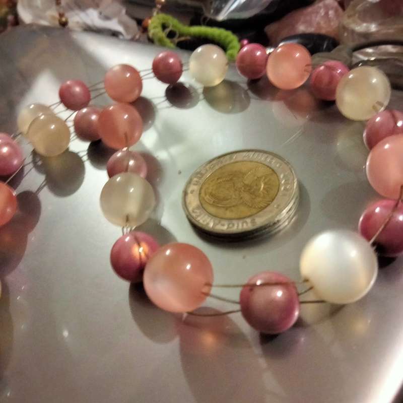 Necklace  pretty pinks +pink round synthetic beads  look at my Buy Now listings No Waiting