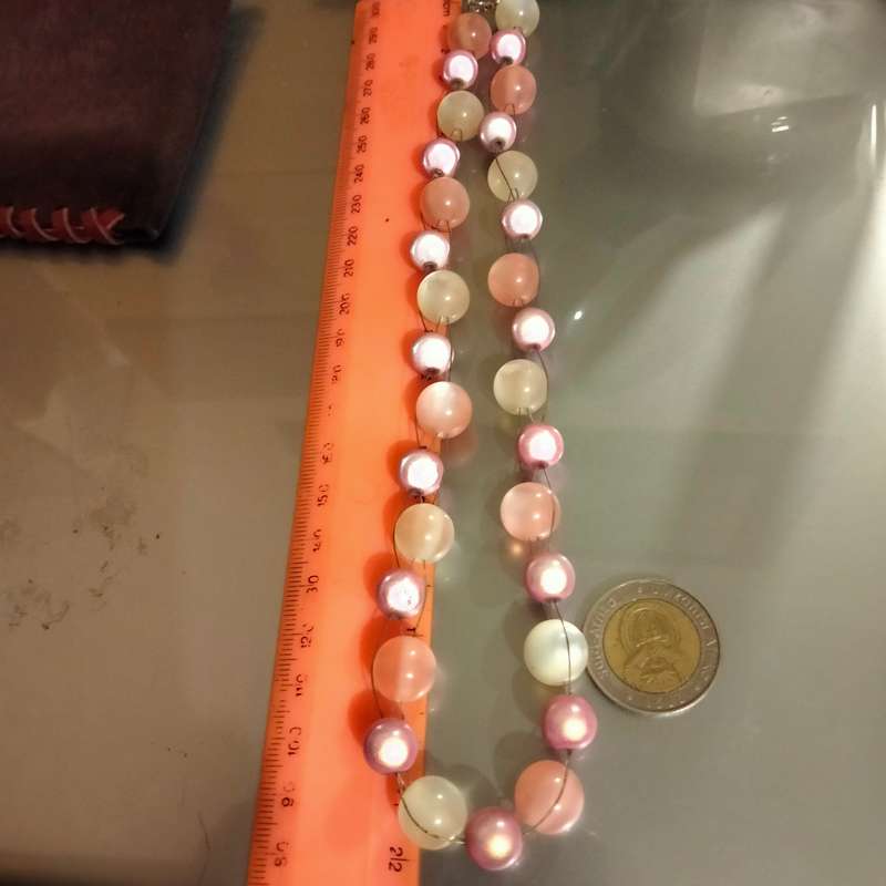 Necklace  pretty pinks +pink round synthetic beads  look at my Buy Now listings No Waiting
