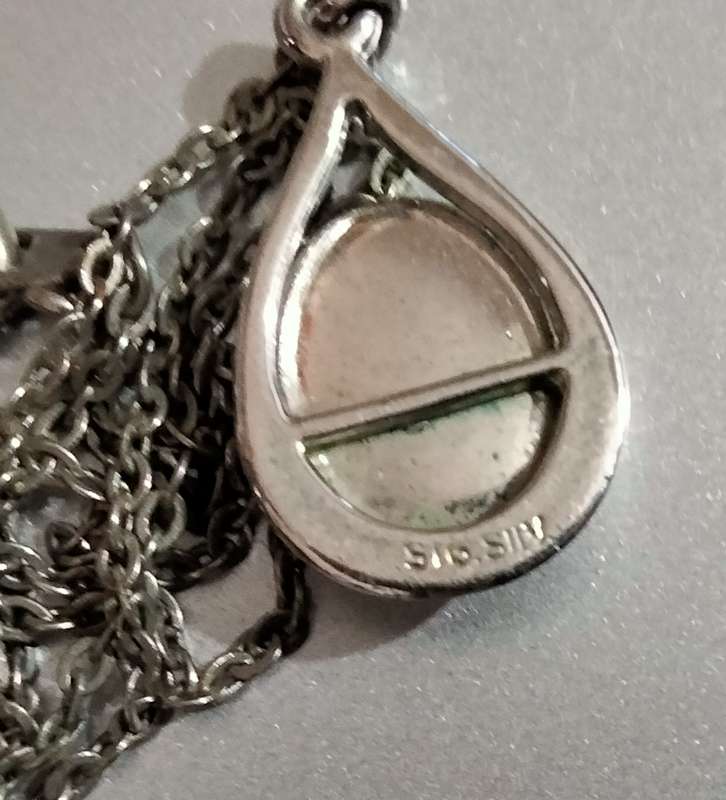 Sterling Silver Opal blue firelight tear drop Pendant Necklace+A ChainLOOK at my Buy Now  NO WAITING