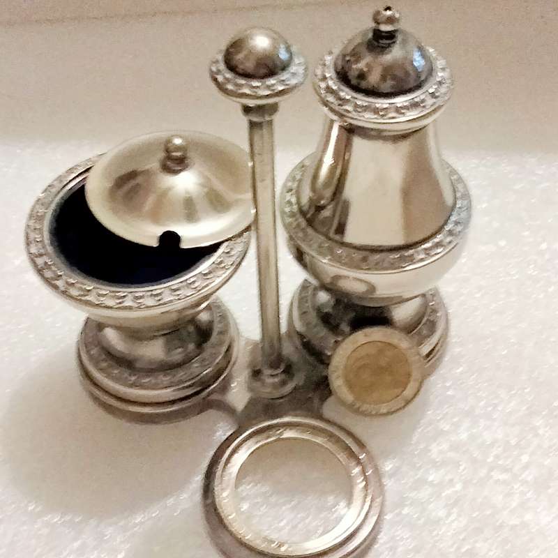 Salts IANTHE England -PEPPER Pot -Mustard Pot Lid + liner Look at my Buy Now listings No Waiting