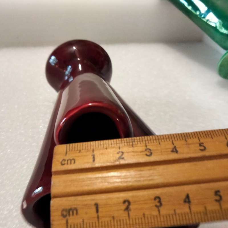 VASE - 3 tube Openings Maroon Ceramic LOOK At My BUY NOW Listings NO WAITING