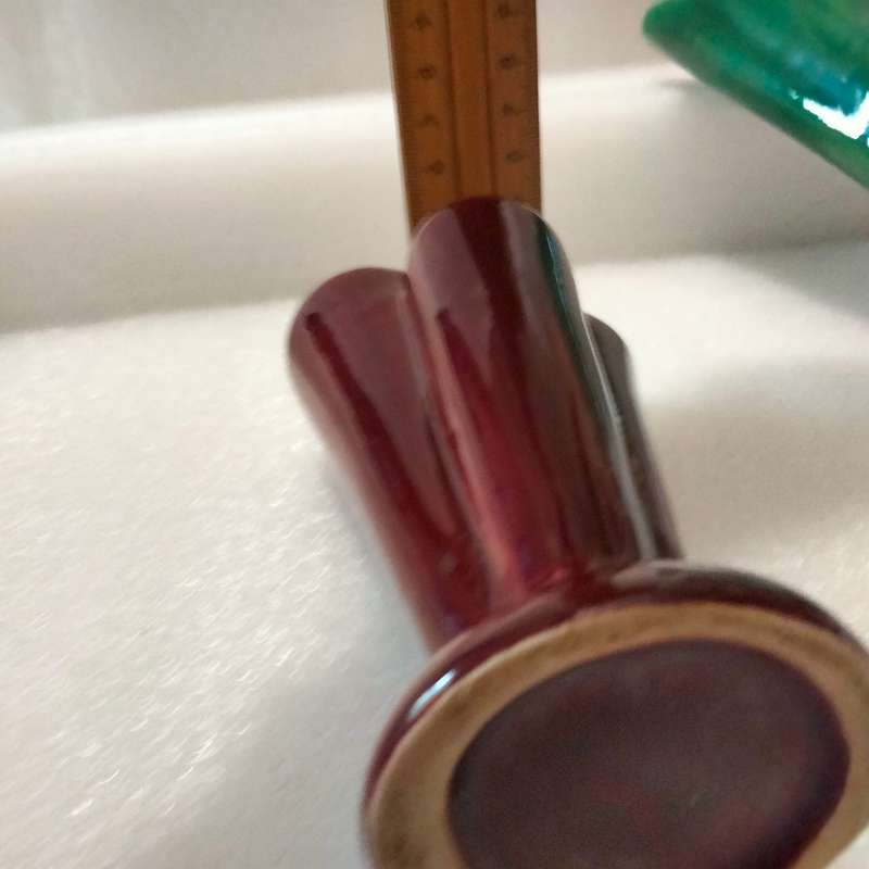 VASE - 3 tube Openings Maroon Ceramic LOOK At My BUY NOW Listings NO WAITING