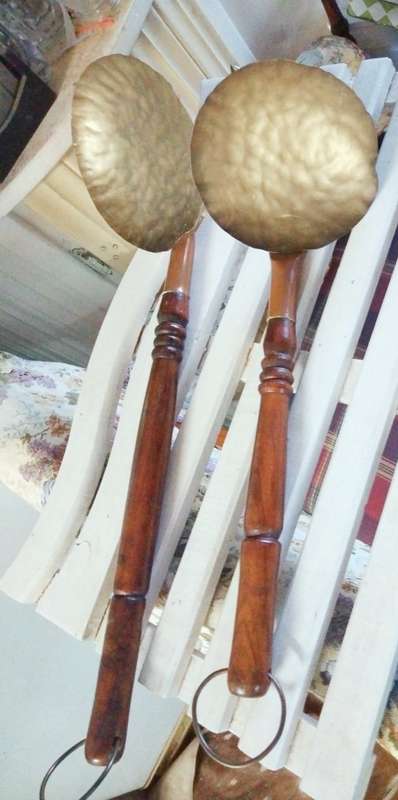 2  Brass Spoons big to hang in Wall  Look at my Buy Now listings No Waiting