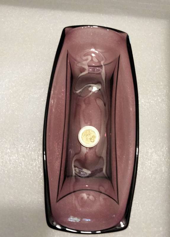 1940/60HAZEL Atlas glass company Amethyst relish dish+2crochet cloths Look at my Buy Now No Waiting