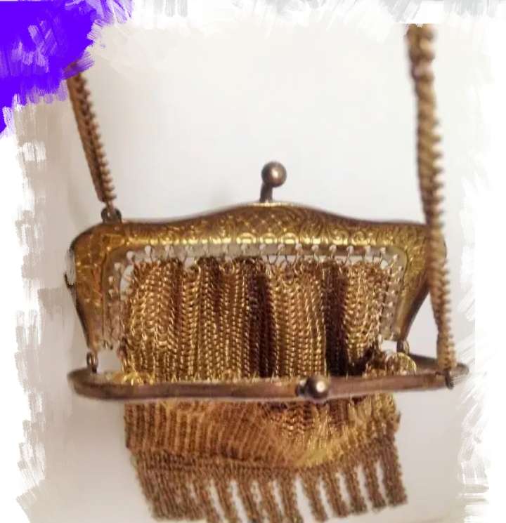 1940 Chain Mail Purse Gilt Metal LOOk At My BUY NOW LISTINGS  NO WAITING Waiting