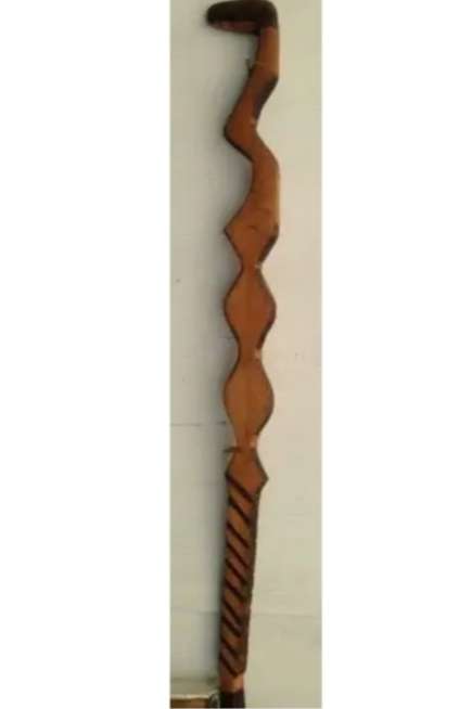 Walking Stick Snake Zig Zag bottom flat rungs hand Carved Look at my Buy Now listings No Waiting
